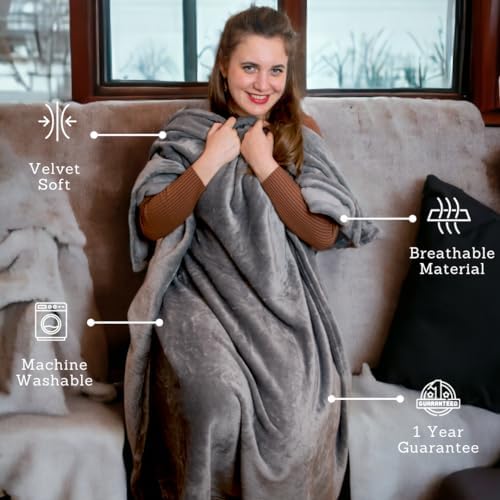 En Route Travel Blanket and Pillow with cover - Ultimate Comfort for Airplane Travel - Premium 2-in-1 Blanket with Soft Bag Pillow, Hand Luggage Belt, and Backpack Hook (Light Grey) - Image 3