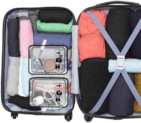 Clear Travel Toiletries Bag, 2 Pcs TSA Approved Toiletry Bag with Zippers Travel Accessories Portable Waterproof Cosmetic Clear Makeup Bag for Women and Men (Black) - Image 5