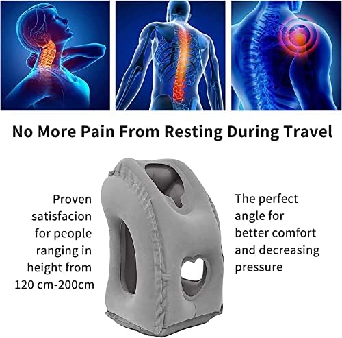 2 Pack Inflatable Travel Pillow for Airplane, Neck Air Pillow for Sleeping to Avoid Neck and Shoulder Pain, Comfortably Support Head, Used for Airplane, Car, Bus and Office… - Image 5