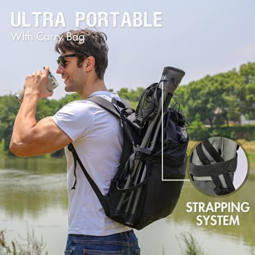 EVER ADVANCED Folding Stool Tripod Tall 53 cm Lightweight Camping Stool Compact Portable Fishing Tripod Camping Chair Collapsible for Outdoor Travel Walking Garden Backpack Hold Up 102 KG - Image 4