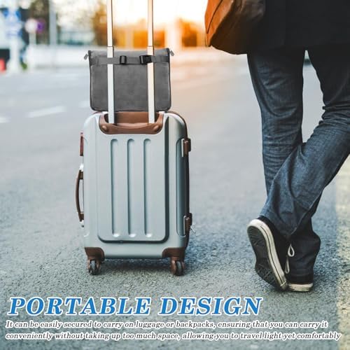 2 in 1 Airplane Blanket Set: Packable Soft Travel Blanket Pillow, Flannel Travel Blanket Pillow, Portable Travel Blanket and Pillow with Luggage Sleeve and Backpack Clip (Grey) - Image 7