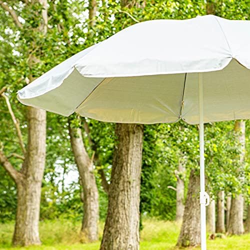 Harbour Housewares Metal Beach Parasol - 1.8M x 2M - Grey - 1x UPF 50+ Portable Garden Outdoor Sport Travel Camping Picnic Sun Umbrella Shade Shelter Canopy with UV Protection - Image 3