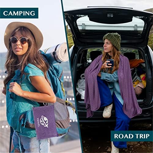 PAVILIA Soft Compact Travel Blanket and Pillow, Foldable Airplane Blanket in Bag, Lightweight Portable Flight Blanket Set with Luggage Strap, Camping Plane Car Home Office Gift Accessories, Purple - Image 4