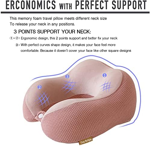 Travel Pillow - Neck Pillow for Traveling, Memory Foam Portable Support Pillow,Comfortable and Lightweight Quick Pack for Camping,Sleeping Rest Cushion (Pink) - Image 2