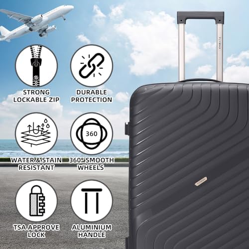 24" Medium Suitcase Luggage Suitcase 4 Wheel Lightweight Medium Size 15kg - 20kg Travel Case Hardshell ABS Check in with Combinaton Lock - Image 2