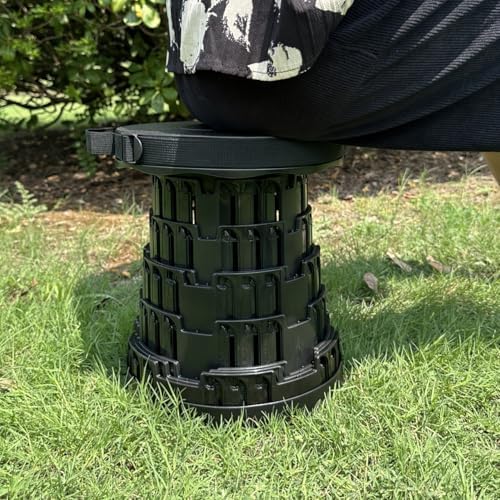 Portable Folding Stool Lightweight More Sturdy with Load Capacity 180KG, Retractable Plastic Foldable Collapsible Stool for Camping Fishing Hiking BBQ Outdoors Indoors Kitchen - Image 7
