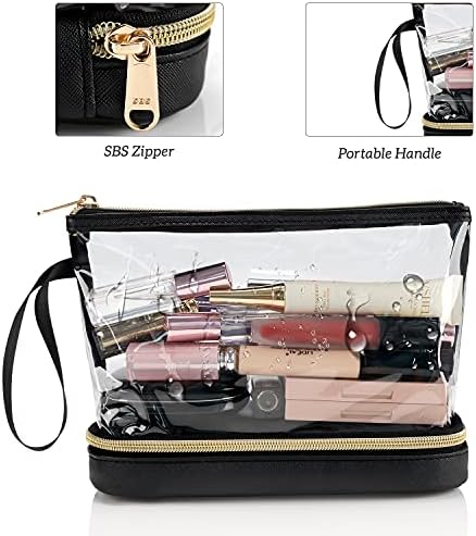 Ethereal Travel Makeup Bag, Clear Cosmetic Bag Make Up Organizer TSA Approved Toiletry Bag, Waterproof Pouch for Women Purse for Toiletries Accessories Brushes - Image 3