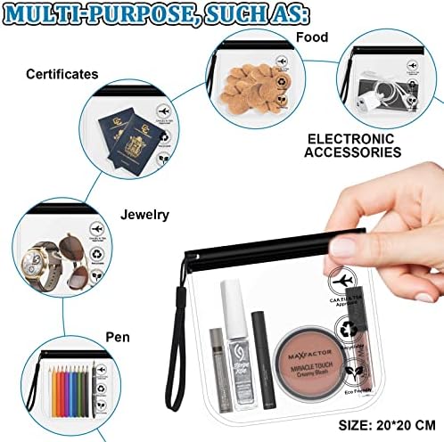 Clear Travel Toiletry Bags, Airport Security Liquids Bags for Toiletries 20x20cm TSA Approved,Travel Accessories Makeup Holiday Essentials Luggage for Men Women - Image 7