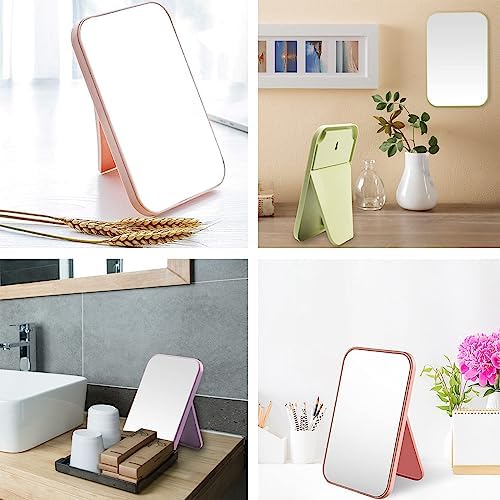 Camping Mirror, Makeup Mirror, Foldable Desktop Vanity Mirror, Travel Portable Makeup Mirror, Vanity Mirror, Makeup Accessories, Portable Rectangular Makeup Mirror(Nordic powder), Pink - Image 6