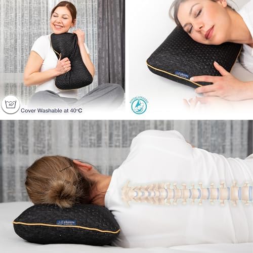 Travel Pillow - Ergonomic Neck Support Camping Memory Foam Pillow with Temperature-Regulating Pillowcase - Included Waterproof Travel Carry Bag - Image 5