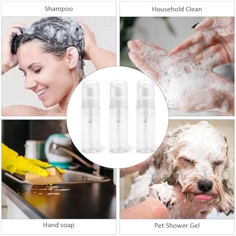 3PCS Empty Refillable Clear Plastic Foamer Bottle Pump Travel Size Foaming Soap Dispenser Cosmetic Makeup Packaging Bottles Container for Liquid Soap on Kitchen and Bathroom Countertops size 60ml/2oz - Image 7