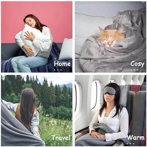 2 in 1 Travel Blanket or Travel Pillow with Zipper, Multi-Functional Cushion Dual-Purpose Design for Ultimate Comfort and Adaptability, Twilight Grey - Image 5
