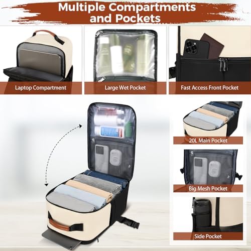 Cabin Bags 40×20×25 for Ryanair Underseat Carry-ons Travel Backpack Hand Luggage Bag Cabin Flight Rucksack Casual Daypack School Office Backpack Fit 14 Inch Laptop - Image 3