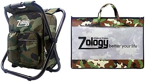 Folding Camping Chair Stool Backpack with Cooler Insulated Picnic Bag, Camouflage Portable Hiking Seat Table Bag for Outdoor Indoor Fishing Travel Beach BBQ - Image 6