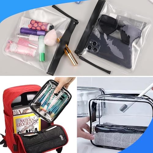 3-Piece Set Toiletry Bag, Travel Essentials, Clear Travel Toiletries Bag, Portable Waterproof Cosmetic Bags, Toiletry Bags for Accessories Wash for Women and Men - Image 4