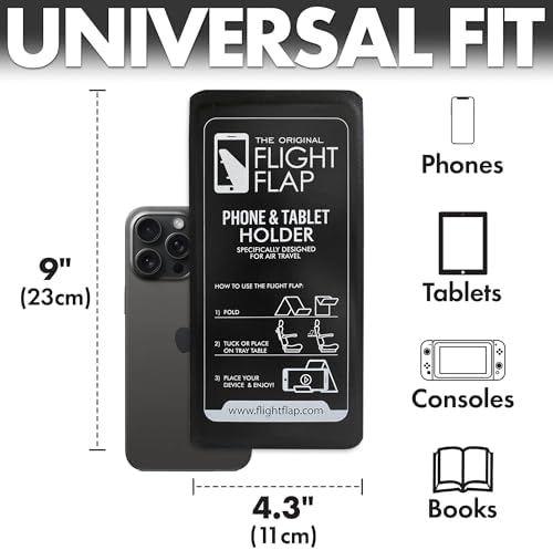 Foldable Airplane Phone Holder - Flexible Mobile Stand for Desk & Bed - Travel Essentials (Black) - Image 5