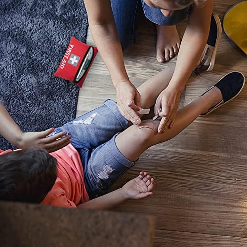 General Medi Mini First Aid Kit, 92 Pieces Small First Aid Kit - Includes Emergency Foil Blanket, Scissors for Travel, Home, Office, Vehicle, Camping, Workplace & Outdoor (Red) - Image 7