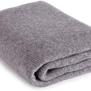 Love Cashmere Luxury 100% Cashmere Travel Blanket - Light Grey - Made in Scotland