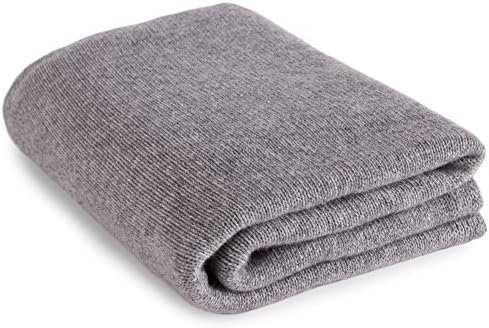 Love Cashmere Luxury 100% Cashmere Travel Blanket - Light Grey - Made in Scotland