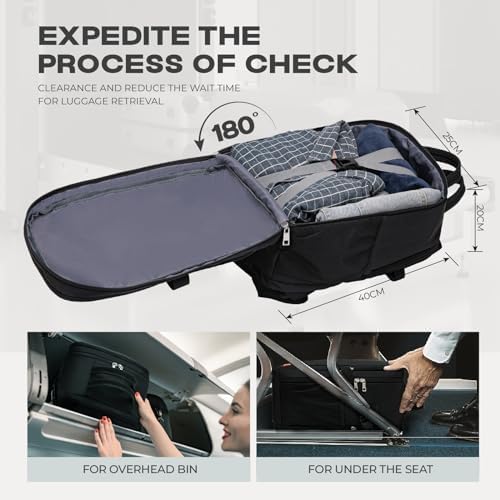 for Ryanair Cabin Bags 40x20x25 Underseat Carry On Bag,Small Travel Backpack Cabin Size for Men Women,Hand Luggage for Overnight, Weekend,Under Seat Casual Daypack for Airlines - Image 3
