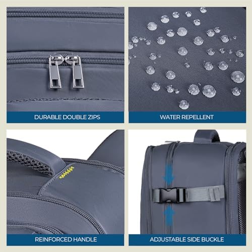 Cabin Bags 40x20x25 Underseat for Ryanair, Carry On Travel Backpack Cabin Size Rucksack Hand Luggage Bag Backpack Casual Daypack School Bag Fit 14 Inch Laptop with Cable Hole - Image 7