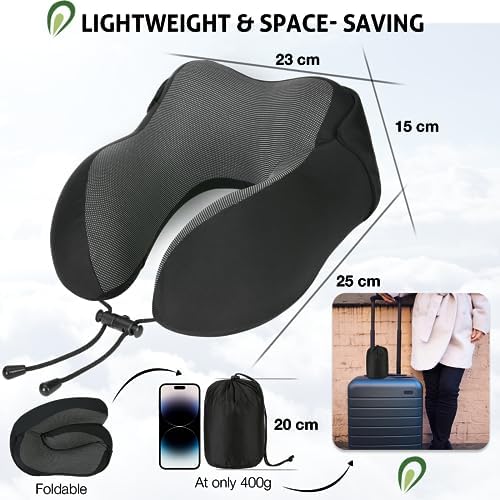 Travel Pillow for Neck Memory Foam, Hooded Travel Neck Pillow for Adults, Comfortable Neck Pillow for Travel with Hoodie, Flight Pillow, Airplane Pillow, Travel Cushion for Plane Car Train - Image 6