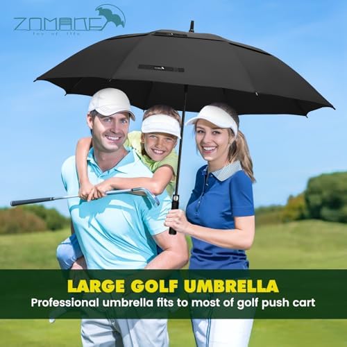 ZOMAKE Large Golf Umbrella 62/68 Inch - XL/XXL Windproof Strong Double Canopy Vented Golf Umbrellas,Automatic Open with EVA Grip,Umbrella Golf Windproof and Rainproof for Women Men - Image 7