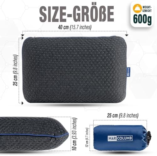 Travel & Camping Comfortable Memory Foam Pillow – Easy to Carry Portable Bag – Temperature Regulating Pillow Case - Perfect for Travelling - Image 2