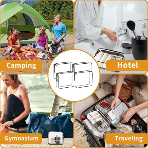 Clear Travel Cosmetic Bag with Zipper, 6PCS Clear Toiletry Bags, PVC Waterproof Travel Wash Bags for Family, Men, Women (Largea, Medium, Small, Minimum) - Image 7