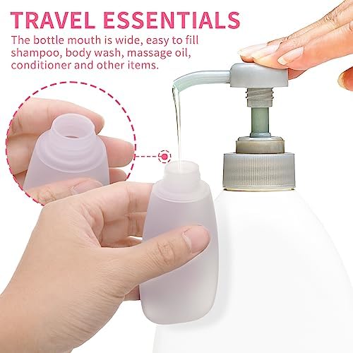 Thinp 4 Pack Travel Bottles for Toiletries, 60ml Portable Leak Proof Travel Containers for Toiletries Travel Toiletry Bottles Refillable Squeeze Bottles for Shampoo Body Lotion Bath Shower Gel - Image 4