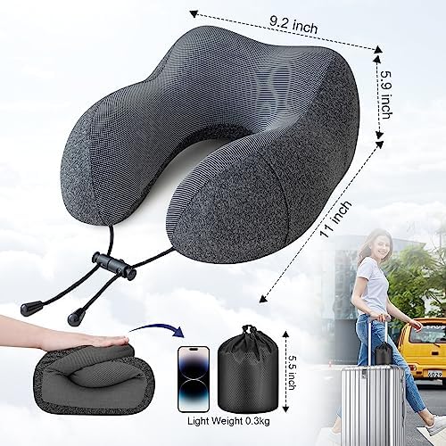 Travel Pillow for Airplane, Neck Pillow for Travel, Memory Foam Travel Neck Pillow for Adults, Soft & Lightweight Flight Pillow, Ergonomic Neck Cushion With Carry Bag - Image 4