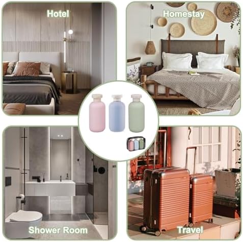 3 Pcs 200ml Plastic Bottles, Travel Bottles, Travel Bottles For Toiletries, With Bag, Refillable Travel Container, With Flip Cover, Suitable For Hair Conditioner, Lotion - Image 7