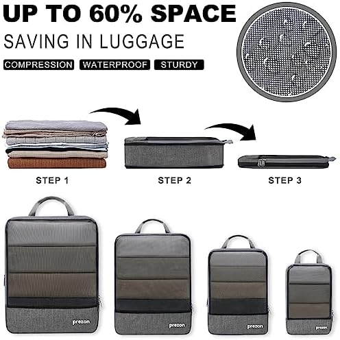 Compression Packing Cubes, Luggage Organiser Set, Extensible Suitcase Organiser, Packing Organisers for Suitcases, Packing Cubes for Travel or Home Storage - Image 2