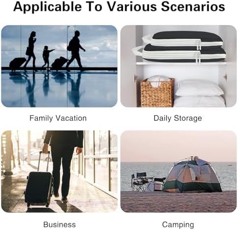 Compression Packing Cubes for Backpack,Suitcase Organiser Bags,Travel Packing Cubes Compression Set,Waterproof Travel Organiser Packing Bags,Packing Cubes for Suitcases Compression(Black 5 Pack) - Image 7