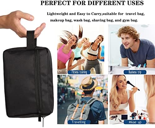 Toiletry Bag for Women Men, Travel Wash Water-Resistant Gym Shaving Organiser Bag, Shower Bathroom Makeup Bag Toiletries Accessories, Foldable Storage with Handle for Cosmetics Brushes Tools, Black - Image 7