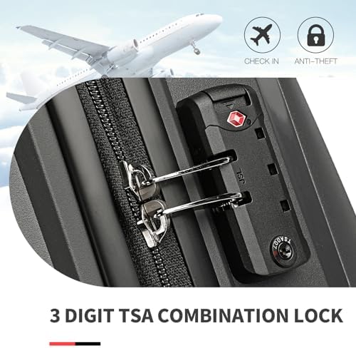 British traveller Hartschale Koffer Trolley PP Handgepäck Reisekoffer mit 4 Spinnerräder Rollkoffer TSA-Schloß Teleskopgriff Suitcase - Image 8