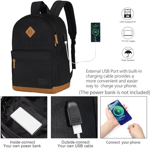 Large Carry-on Travel Laptop Backpack with USB Charging Port For Men and Women, Classic Backpack for College, Work Bag, Travel Backpacks - Image 5