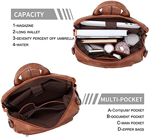 Women PU Leather Backpack Waterproof Casual laptop bag School Shoulder Bag for Ladies - Image 2