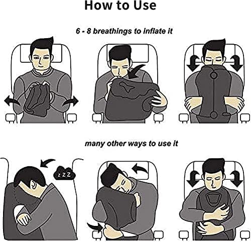 2 Pack Inflatable Travel Pillow for Airplane, Neck Air Pillow for Sleeping to Avoid Neck and Shoulder Pain, Comfortably Support Head, Used for Airplane, Car, Bus and Office… - Image 9
