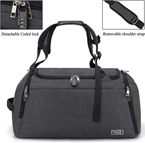Sports Duffle Bag with Shoes Compartment and Wet Pocket, 42L Waterproof Gym Bag for Men and Women, Durable Travel Duffel Bag with Shoulder Strap and Combination Lock - Image 3