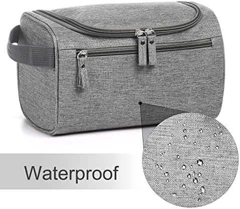Etercycle Hanging Wash Bag Travel Toiletry Bag Waterproof Bathroom Bag for Men and Women Travel Toiletry Makeup Organizer (Grey) - Image 5