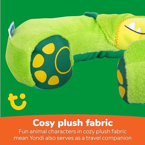 Trunki Kid's Travel Neck Pillow And Chin Rest | Support Sleepy Heads in the Car Seat, Plane, Bike or Pram | Yondi SMALL Dudley Dinosaur (Green) - Image 7