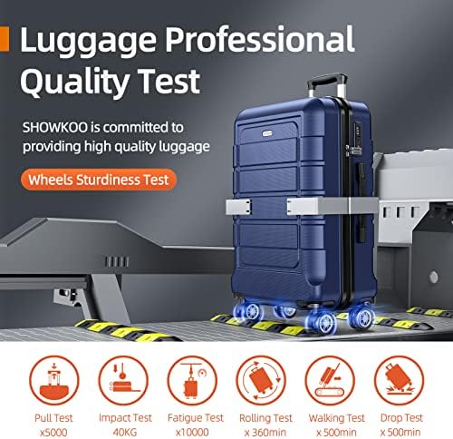 SHOWKOO Suitcase Large 28-Inch Expandable PC+ABS Hard Shell Travel Luggage Lightweight Durable High Capacity with Double Spinner Wheels TSA Lock, 28" Blue - Image 8