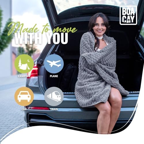 BOACAY Packable Travel Blanket for Airplane, Car - Compact Office Blanket - Portable Pillow for Adults, Kids with Case, Luggage Sleeve, Backpack Clip - Image 8