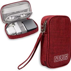 Small Travel Cable Organiser Bag, Cable Pouch, Electronics Accessories Organizer Carry Bag, 3 Layers Pouch Storage All-in-One Gadget Storage Bag for Cable, Cord, Charger, Phone, Earphone