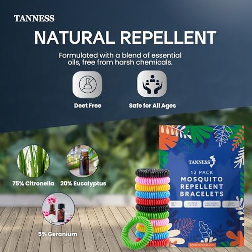 12 Pack Mosquito Repellent Bracelet | Non-Toxic Deet-Free Outdoor Bug Mosquito Bands | Insect Repellent, Waterproof Insect Repellent Bands Travel Essentials for Kids & Adults - Image 2