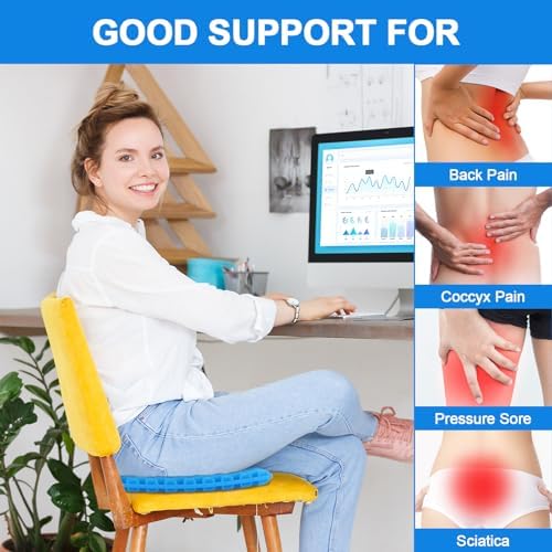 Gel Seat Cushion, Portable Travel Seat Cushion, Folding Gel Cushion for Sitting, Office Chair Cushion for Office Car Airplane Wheelchair, Pressure Relief Cushions for Traveling Bleachers Camping - Image 5