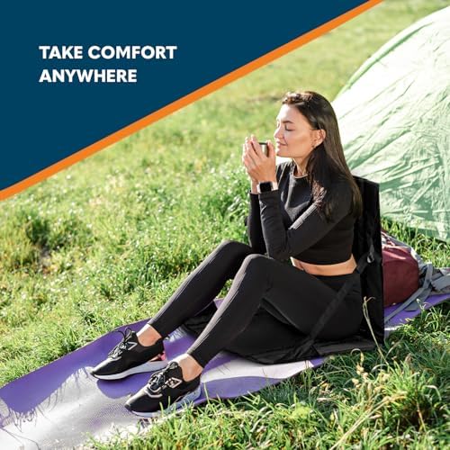 Voyager 2 Pack Folding Camping Chair - Lightweight & Portable with Carry Handle, Back Support, Adjustable Straps & Pocket - Durable & Waterproof for Festivals, Stadiums, Hiking & Garden (Black) - Image 7