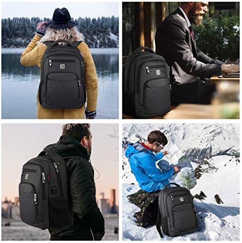 KASIBON Laptop Backpack with USB Charging&Headphone Port,Anti-Theft Business Laptop Backpack with Breathable Padded Shoulder Strap, Water Resistant Computer Rucksack - Image 7