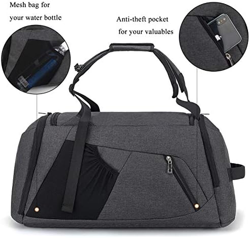 Sports Duffle Bag with Shoes Compartment and Wet Pocket, 42L Waterproof Gym Bag for Men and Women, Durable Travel Duffel Bag with Shoulder Strap and Combination Lock - Image 4